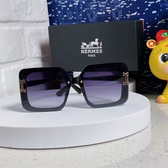 Hermes Sunglasses for Men and Women Square Large Frame Sunshade and UV Protection Hermes Sunglasses for Men and Women Square Large Frame Sunshade and UV Protection