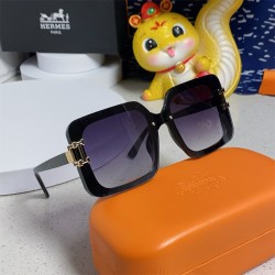 Hermes Sunglasses for Men and Women Square Large Frame Sunshade and UV Protection
