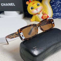 Chanel sunglasses for women rectangular small box small fragrant